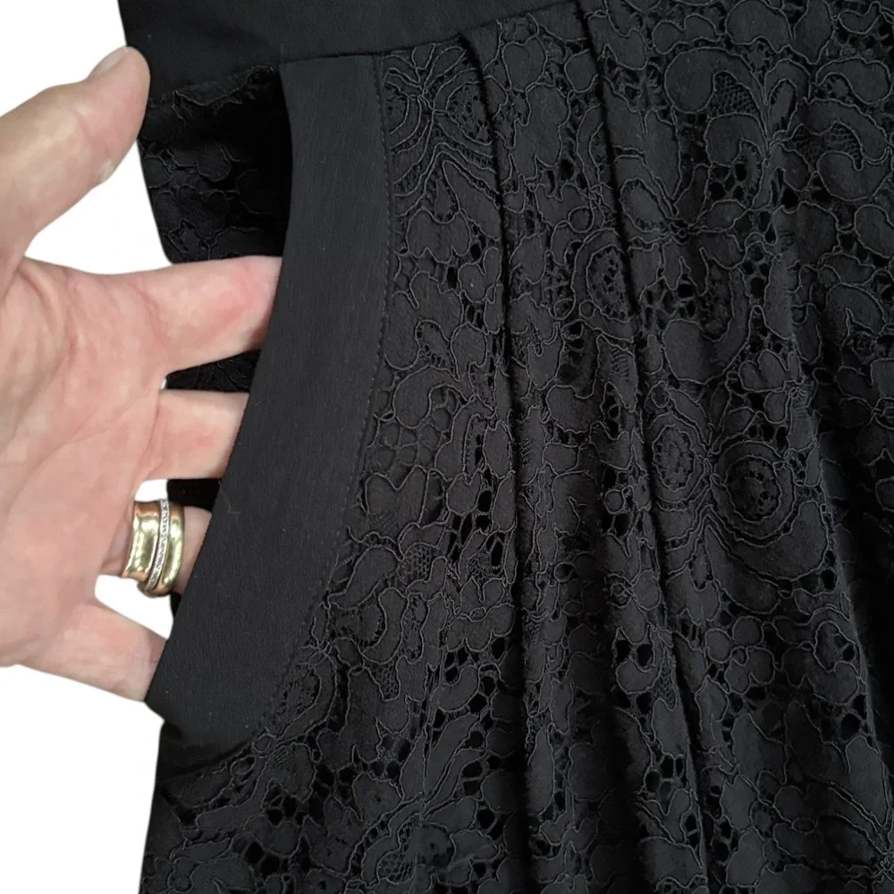 EUC Free People Lovely in Lace Dress Black Size XS